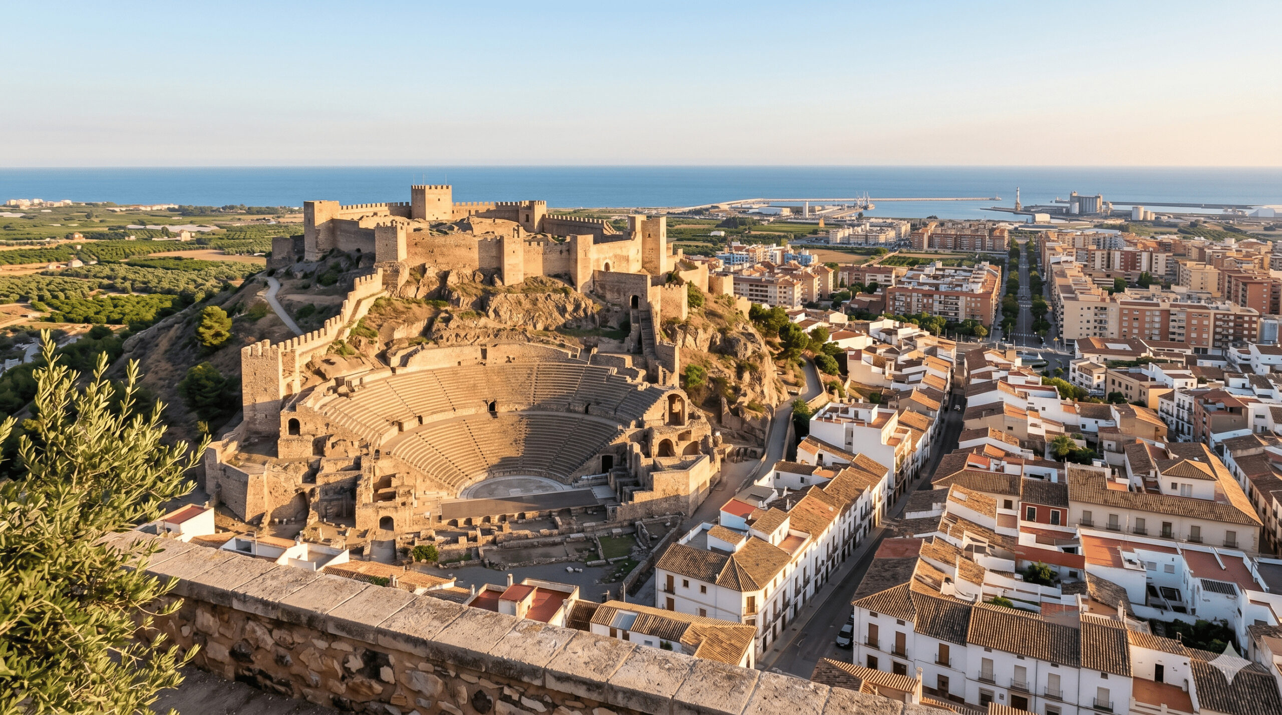 Vista panorámica del Castillo de Sagunto, Teatro Romano y Puerto de Sagunto, Valencia - Especialistas en Reformas Locales